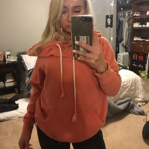 Peace Love World orange hoodie